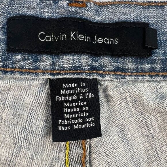 Calvin Klein Mens Light Weight Distressed Baggy Denim Jeans Size 33x30 Y2K - Picture 4 of 8